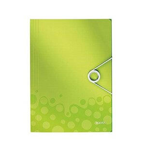 Chemise WOW 3 rabats à élastique polypro 150 feuilles A4 Vert métallisé LEITZ