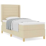 vidaXL Lit à Ressorts avec matelas Crème 100 x 200 cm tissu