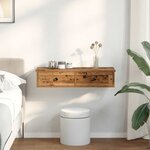 vidaXL Étagère murale avec tiroirs vieux bois bois d'ingénierie