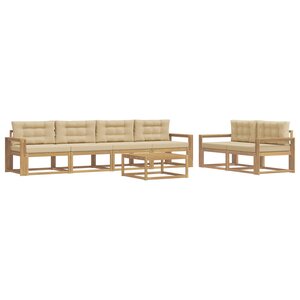 vidaXL Ensemble de canapés d'extérieur 6 pc Blanc et Beige