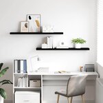 vidaXL Étagères murales flottantes 2 Pièces noir 120x23 5x3 8 cm MDF