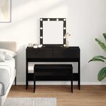 vidaXL Tabouret de dressing Chêne noir 70 x 35 x 45 cm