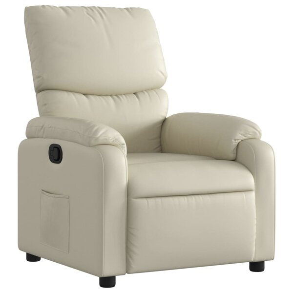 vidaXL Fauteuil inclinable Crème Similicuir
