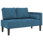 vidaXL Chaise longue avec coussins bleu velours