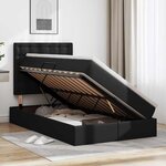 vidaXL Lit avec rangement et LED Noir 120 x 190 cm Simili cuir