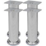 vidaXL Pieds ronds de canapé 8 Pièces Chrome 180 mm