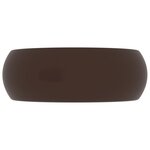 vidaXL Lavabo rond de luxe Marron foncé mat 40x15 cm Céramique