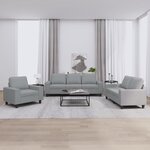 vidaXL Ensemble de canapés 3 Pièces gris clair tissu