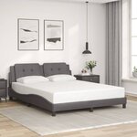 vidaXL Cadre de lit avec lumières LED gris 160x200 cm similicuir