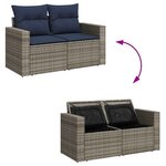 vidaXL Salon de jardin avec coussins 8 Pièces gris résine tressée acacia