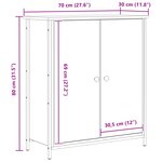vidaXL Buffet Bois Ancien 70x30x80 cm en Bois Aggloméré et Acier