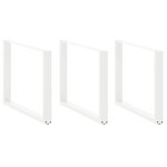 vidaXL Pieds de table à manger en U 3 pièces Blanc 100 x (72-73) cm Acier