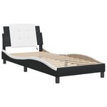 vidaXL Cadre de lit avec LED sans matelas Zadar noir et blanc 100x200 cm