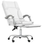 vidaXL Fauteuil de massage inclinable de bureau Blanc Similicuir