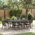 vidaXL Ensemble de salle à manger pour jardin 9 Pièces Marron Poly rotin