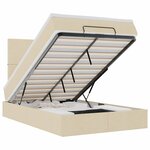 vidaXL Cadre de lit ottoman avec matelas crème 120x190 cm tissu