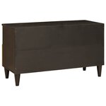 vidaXL Meuble TV Noir et or 80 x 33 x 46 cm bois de manguier massif