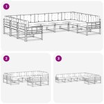 vidaXL Ensemble de canapés d'extérieur 9 Pièces Blanc et anthracite