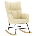 vidaXL Chaise à bascule Crème Tissu