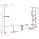 vidaXL Ensemble meuble TV 8 Pièces Gris béton Bois d'ingénierie