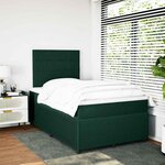 vidaXL Sommier à lattes de lit et matelas Vert foncé 120x200cm Velours