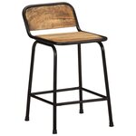 vidaXL Tabourets de bar lot de 2 Pièces bois massif manguier brut