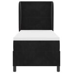 vidaXL Lit à ressorts avec matelas noir 80 x 200 cm en velours