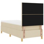 vidaXL Lit à ressort avec matelas et LED crème 100x200 cm en tissu