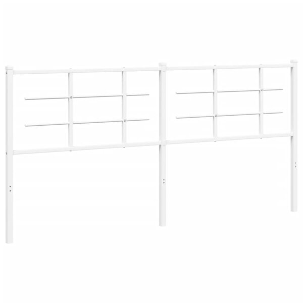 vidaXL Tête de lit métal blanc 180 cm