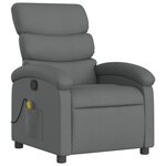 vidaXL Fauteuil inclinable de massage gris foncé tissu