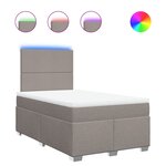 vidaXL Sommier à lattes de lit avec matelas taupe 120x190 cm tissu