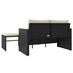 vidaXL Salon de jardin 3 Pièces avec coussins noir résine tressée