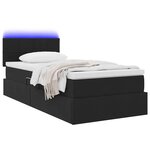 vidaXL Lit de rangement LED avec matelas Noir 100 x 200 cm Velours