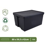 Pack and Move - Lot 5 Boîtes Stockage Plastique - 59 5 x 80 x 42 cm - 380KG Max - Stockage Outils Bricolage - Ultra Résistant - Réutilisable - 150L