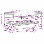 vidaXL Lit bibliothèque Chêne fumé 140 x 200 cm Bois d'ingénierie