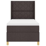 vidaXL Lit à ressorts avec matelas marron foncé  100x200 cm  tissu.