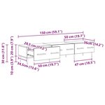 vidaXL Meuble TV Chêne artisanal 150 x 36 x 30 cm Bois d'ingénierie