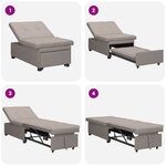 vidaXL Sofa-lit 3 en 1 en tissu taupe à design extensible