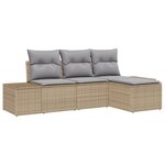vidaXL Ensemble de Canapés de Jardin 4 Pièces avec Coussins Beige en Rotin Synthétique
