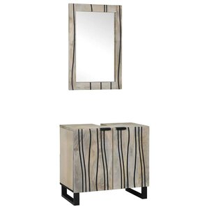 vidaXL Ensemble d'armoire de salle de bain 2 Pièces Blanc