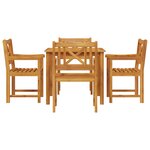 Ensemble de salle à manger jardin vidaXL 5 pièces en bois massif