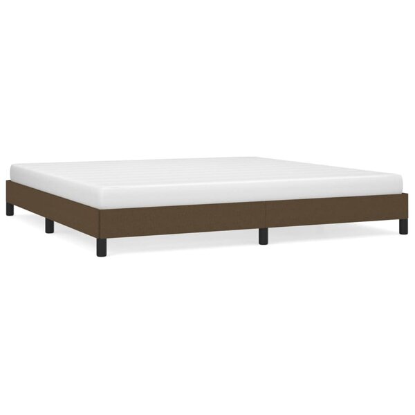 vidaXL Cadre de lit sans matelas marron foncé 200x200 cm tissu