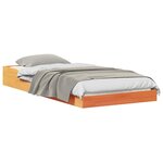 vidaXL Cadre de lit Brun cire 90 x 200 cm Pin massif