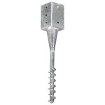 vidaXL Piquets au sol 2 Pièces Argenté 9x9x56 cm Acier galvanisé