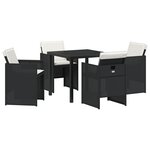 vidaXL Ensemble de salle à manger de jardin 5 pièces avec coussins Rattan PE Noir