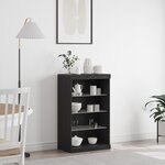 Buffet vidaXL avec lumières LED Chêne Noir 60 5x37x100 cm