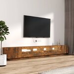 vidaXL Ensemble de meubles TV avec lumières LED 3 Pièces Chêne fumé
