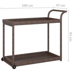vidaXL Chariot de bar Marron 100x45x83 cm Résine tressée