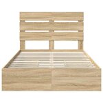 vidaXL Lit de Rangement Chêne Sonoma 120 x 190 cm Bois d'ingénierie