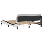 vidaXL Cadre de lit Dover blanc et noir 160x200 cm similicuir